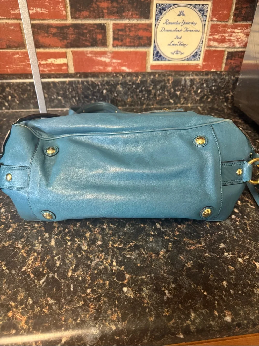 Coach Hamptons Lindsay Satchel 12475 Teal Leather 2008 Rare Y2K